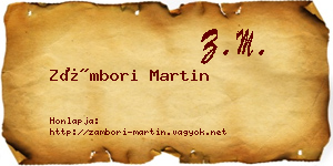 Zámbori Martin névjegykártya