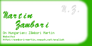 martin zambori business card