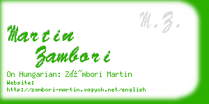 martin zambori business card